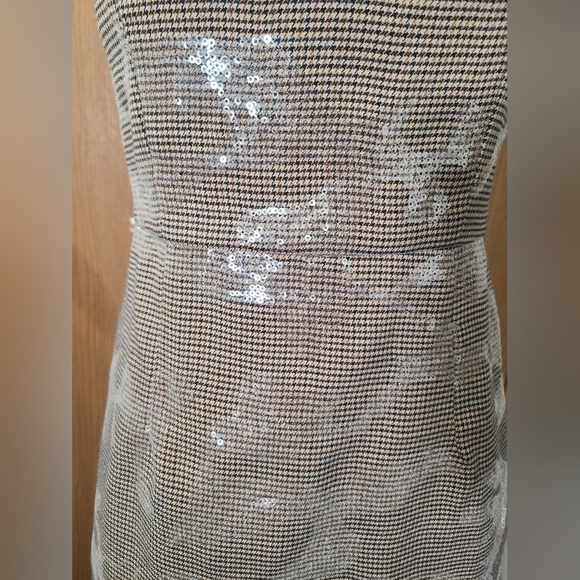 Motf Houndstooth Print Sequin Camouflage Square Neck Pencil Dress - Picture 5 of 7